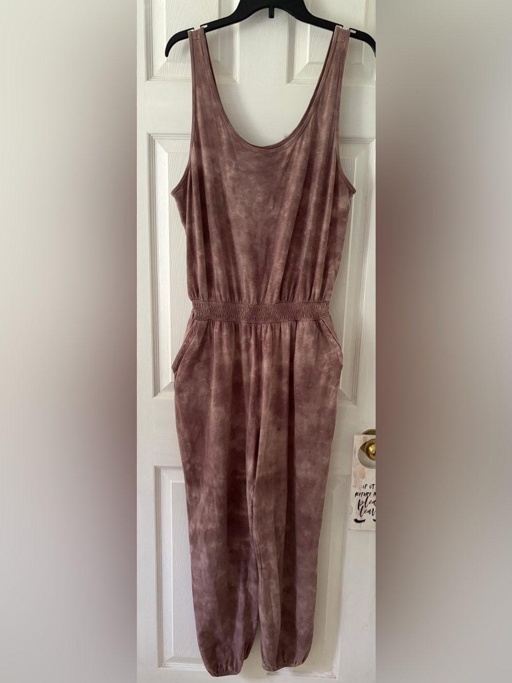 aerie Mauve Tie-Dye Sleeveless Midi Jumpsuit